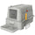 Lettiera per Gatti Chiusa 63x43x43 cm Capacità da 80L con Vassoio Estraibile in ABS e Acciaio Inox Grigio Chiaro