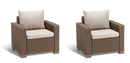 Set 2 Poltrone da Giardino 83x68x71,5h cm Keter California Cappuccino