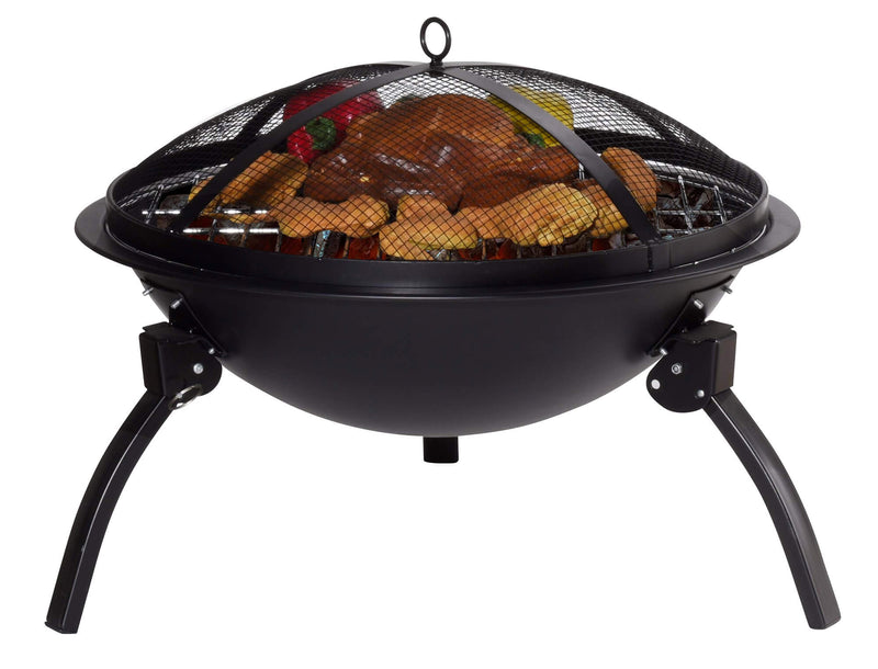 Stufa Braciere Grill a Legna o Carbone da Esterno Qlima FFGW4556 Nero