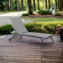 Lettino Prendisole da Giardino 194x63xH31 cm con ruote Oasi grigio