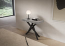 Consolle Allungabile 90-196x40x77 cm Saki Small Cemento Gambe Antracite 
