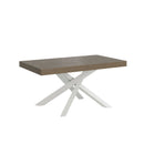 Tavolo Allungabile 160-420x90x77 cm Volantis Tortora Telaio Bianco 