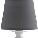 Lampada da Tavolo Elegante Bianca Grigia Metallo Tessuto Classica E14
