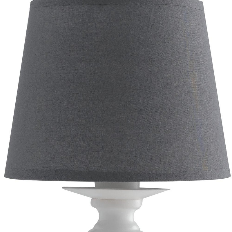 Lampada da Tavolo Elegante Bianca Grigia Metallo Tessuto Classica E14