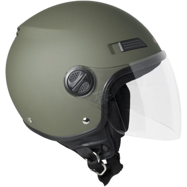 Casque Scooter Demi-Jet Visière Longue Ska-P 1 LH Metropoli Vert Caoutchouté sconto