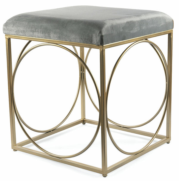 acquista Tabouret Carré 40x40x46 cm en Fer et Velours Soriani Gris