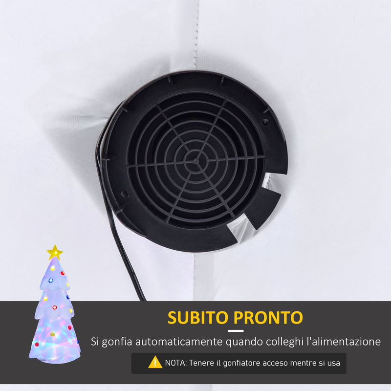 Albero di Natale Gonfiabile H245 cm con Luci LED Bianco