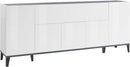 Credenza 4 Ante + 1 Anta Ribalta 200x40x82 cm Sunrise Bianco Lucido e Ardesia