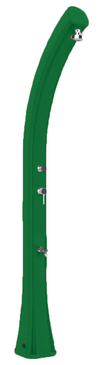 Doccia Solare da Giardino 35L Miscelatore e Lavapiedi e Temporizzatore Arkema Happy XL Verde Scuro
