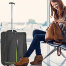 Trolley Cabina Morbido Bagaglio a Mano 35x20x50 cm con Maniglia Telescopica Nero Verde      