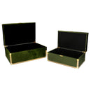 Set 2 Scatole in Legno verde rettangolare 