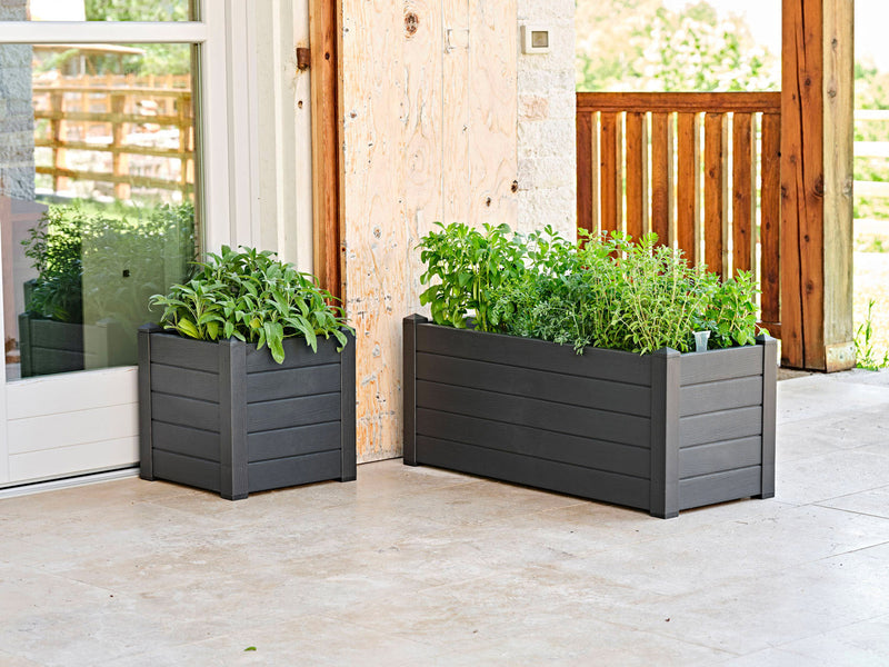 Fioriera da Giardino 100x42x40 cm in Polipropilene Trama 002 Ash Antracite