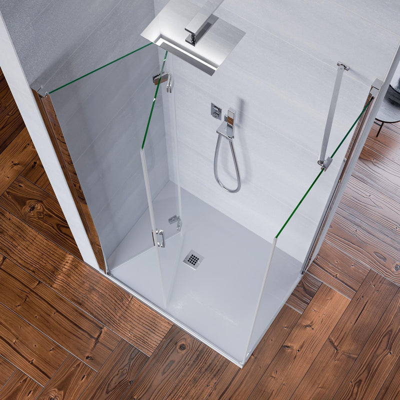 Box Doccia Angolare 1 Anta a Libro in Cristallo Trasparente 6mm H195 Bonussi Noemi Varie Misure