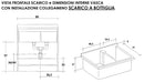 Mobile Lavatoio 80x60x85cm 2 Ante 2 Vasche Asse in Termoplastico Montegrappa Edilla Bianco con Cesto