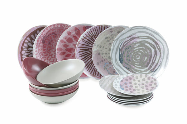 acquista Service Plat 18 Pièces en Porcelaine et Grès Multicolore VdE Tivoli 1996 Aurora