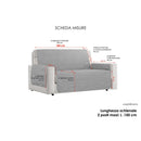 Copridivano con Copri Braccioli in Poliestere Grigio Scuro Varie Misure