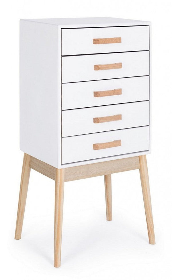 Commode 5 Tiroirs Ordinary Blanc en Bois sconto