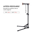 Cavalletto Supporto per Bicicletta in Ferro e PP 85x59x100-159 cm 