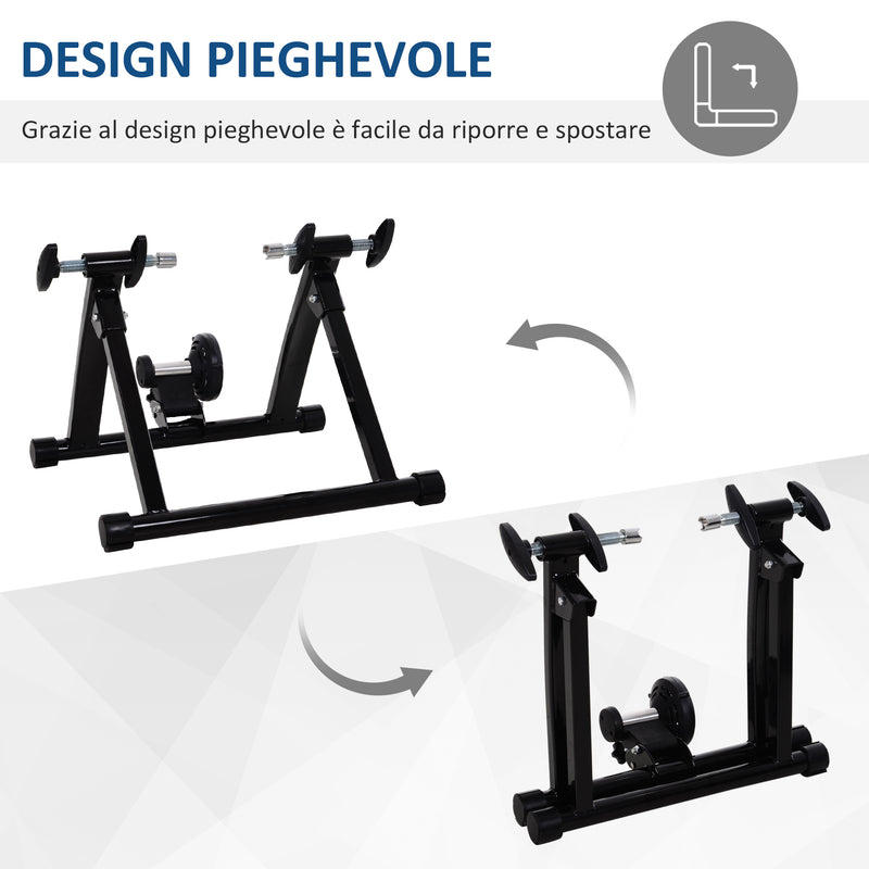 Rullo Pieghevole per Bicicletta Allenamento in Casa Nero 54.5x47.2x39.1 cm 