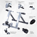 Rullo per Bicicletta Pieghevole per Allenamento in Casa Argento e Nero 