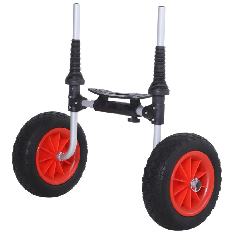 Carrello per Kayak Canoa 2 Ruote Regolabile in Alluminio 60x50 cm 