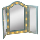 Specchio da Trucco Ripiegabile Retroilluminato con 16 LED Bianco 73x53.5x4.5 cm 