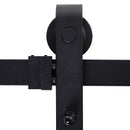 Binario per Porte Scorrevoli con Kit di Accessori Nero 200x4x0.6 cm 