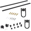 Binario per Porte Scorrevoli con Kit di Accessori in Acciaio Nero 100 cm sm 110mm 