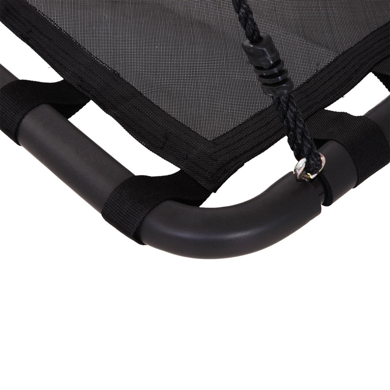 Altalena a Nido da Giardino Rettangolare con Anelli per Bambini Nero 100x76x4 cm 