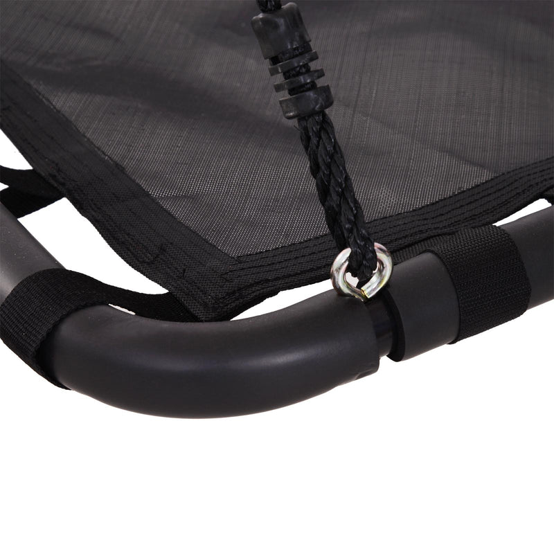 Altalena a Nido da Giardino Rettangolare con Anelli per Bambini Nero 100x76x4 cm 