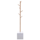 Appendiabiti Scarpiera con 6 Ganci in Bambù Bianco 50x30x180 cm 