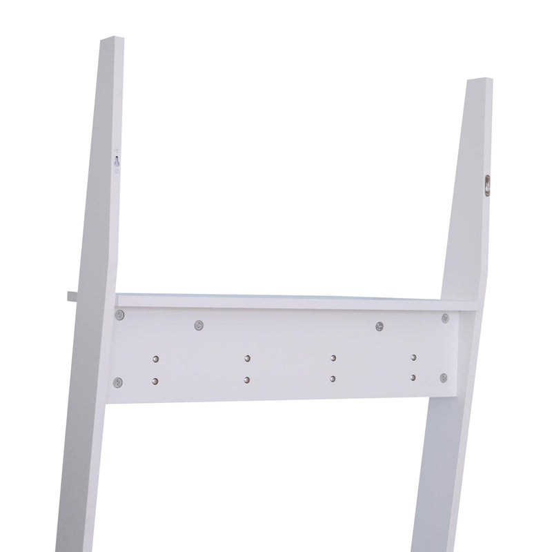 Appendiabiti da Ingresso a 3 Ripiani 4 Ganci in Legno Bianco 67x38.5x196 cm 