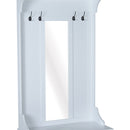 Mobile Ingresso con Appendiabiti Specchio e Scarpiera in Legno Bianco 80x40x170 cm 