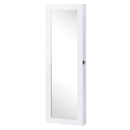 Specchiera Armadio Portagioielli da Parete in Legno MDF Bianco 37x9.5x112 cm 