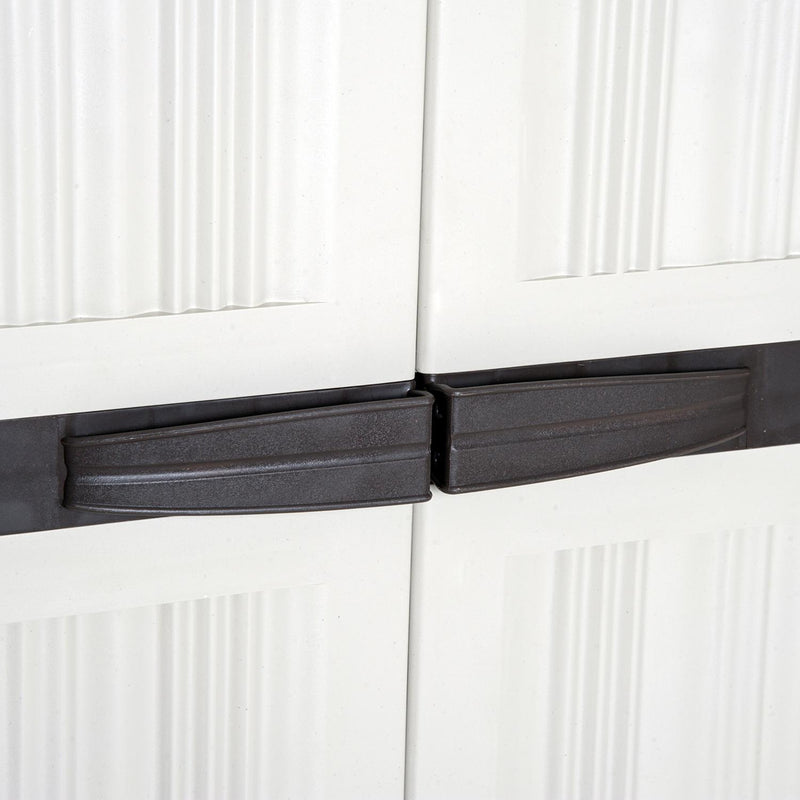 Armadio da Esterno Impermeabile con 3 Ripiani in Plastica 65x37x172 cm 