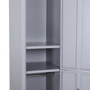 Armadietto Guardaroba in Acciaio 4 Ripiani 2 Porte con Chiusura di Sicurezza Grigio 38x46x180 cm 