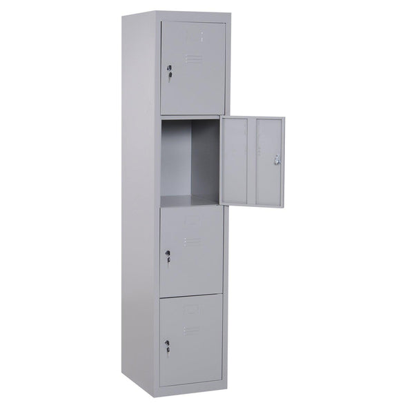acquista Armoire à Documents 4 Étagères avec Serrure de Sécurité en Acier Gris 38x46x180 cm