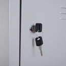 Armadietto Portadocumenti 4 Ripiani con Chiusura di Sicurezza in Acciaio Grigio 38x46x180 cm 