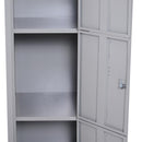 Armadietto Portadocumenti 4 Ripiani con Chiusura di Sicurezza in Acciaio Grigio 38x46x180 cm 