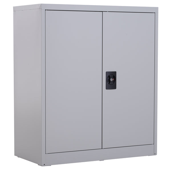 sconto Armoire à documents avec serrure de sécurité en acier gris 80x40x92,5 cm