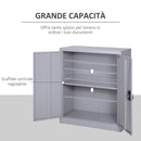 Armadietto Portadocumenti con Chiusura di Sicurezza in Acciaio Grigio 80x40x92.5 cm 