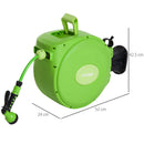 Rullo Avvolgitubo Riavvolgimento Automatico con Ugello Multifunzionale Giardino 20 Metri 