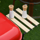 Barbecue a Carbone Carbonella con Coperchio e Ruote in Acciaio Rosso Nero 