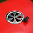 Barbecue a Carbone Carbonella con Coperchio e Ruote in Acciaio Rosso Nero 