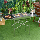 Barbecue a Carbone Carbonella BBQ Grill con Piano d'Appoggio in Acciaio Inox 