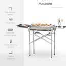 Barbecue a Carbone Carbonella BBQ Grill con Piano d'Appoggio in Acciaio Inox 
