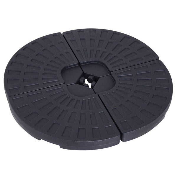 acquista Socle pour Parasol 4 Pièces Modulaire Max 17L en PEHD Noir 48x48x8 cm