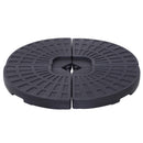 Base per Ombrellone 4 Pezzi Componibili Max 17L in HDPE Nero 48x48x8 cm 