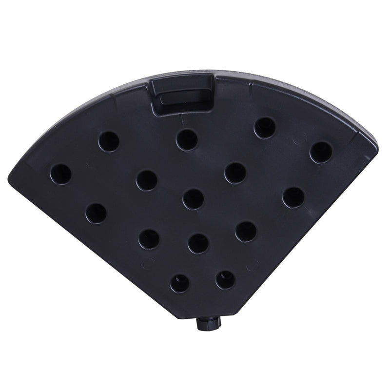 Base per Ombrellone 4 Pezzi Componibili Max 17L in HDPE Nero 48x48x8 cm 