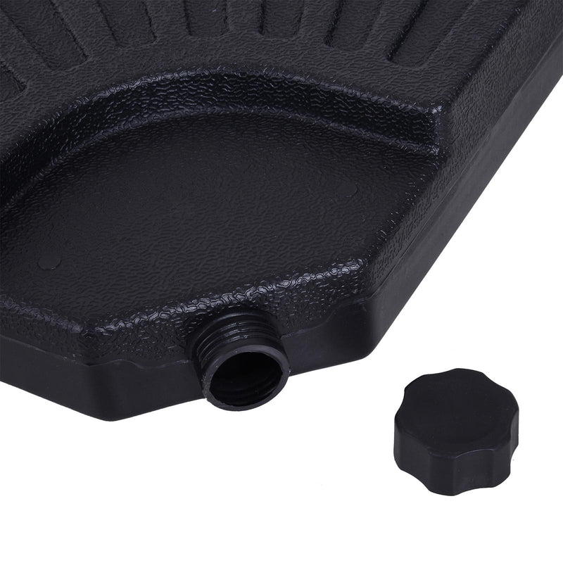 Base per Ombrellone 4 Pezzi Componibili Max 17L in HDPE Nero 48x48x8 cm 
